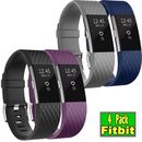 4 PACK For Fitbit Charge 2 Band Silicone Strap Smart Watch Replacement Wristband