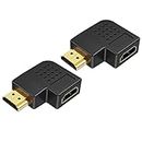 MX HDMI Male to HDMI Female 90° Right Angle Adaptor, 1080p 4K HDMI Extender Compatible with Roku, PS3, PS4, Fire Stick, Chromecast, HDTV, Laptop & Computer Accessory etc 4094 (Pack of 2)