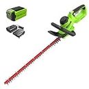 Greenworks 40V 24" Hedge Trimmer (1" Cutting Capacity), 2Ah USB Battery and Charger Included HT40B212