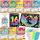 Scratch Art Party Favors for Kids: 16 Pack Rainbow Scratch Notebook Loot Bag Fillers for Kids Birthday Party Favors Christmas Gifts Classroom Prizes Goodie Bag Items Arts and Crafts for Kids Ages 8-12