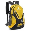 Small Size 20L Outdoor Hiking Backpack, Lightweight Water Resistant Travel Daypack for Children Girls Boys Cycling Riding (Yellow)