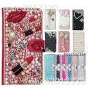 For Samsung A10 A13 A14 A34 A54 Case Bling Flip Leather Wallet phone cover strap