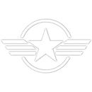 Finest Folia 2er Set Autoaufkleber Army Stern Sticker Folie für Auto Motorrad Anhänger Aufkleber US Star Motiv 4 selbstklebend wetterfest Kfz Zubehör (Weiß Glanz, 10 x 10 cm K171)