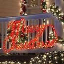 XMASLAND Lighted Merry Christmas Sign Decoration，Extra Large 24"x13.5" 180LED Pre Lit Display Outdoor Christmas Yard Decoration Garden Yard Art Holiday Winter Display