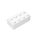 Classic Bulk Brick Block 2x4, 100 Piece Building Brick White, Compatible with Lego Parts and Pieces 3001, Creative Play Set - Compatible with Major Brands(Colour:White)