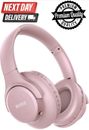 Auriculares inalámbricos Bluetooth rosa sobre la oreja para niñas y mujeres - sonido moderno y elegante