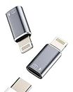 iPhone OTG Adapter(2pack)USB C Mutter auf Lightning Männlich Klinke Kartenlesegerät Ladestecker für Type C Tastaturen Kamera Kartenleser Maus Flash Drive Zubehör Kompatibel für 14 13 12 11 7 8 X tp