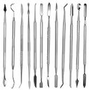 Ketofa 12 Pcs Carving Knife Tool kit Double Ended Stainless Steel Pottery Sculpture Modeling Carving Tools for DIY Set Dental Wax Carvers Set Clay Sculpting Tool Sets