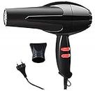 PORCHEX Hair Dryer Black color Hair Dryer for Men and Women 1500 Watt Hair Dryer 2 Speed 3 Heat Settings Cool Button with AC Motor Concentrator Nozzle and Removable Filter (Black)