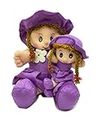 Jankee's Soft Mother Daughter Doll with Non-Toxic Fabric | Pure Polyfill, Washable, Fine Stitching | 100% Safe for Kids | 15inch (Purple)