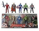 SHASHIKIRAN®Avengers Toy Set of 5 Twist and Move Marvels Super Hero Characters Action Figure Play Set : Captain America, Hulk, Thor, Iron Man and Ant Man Best Gift for Birthday for Baby Multicolor