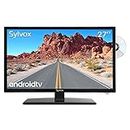 SYLVOX 27 Inch Smart TV 12/24 Volt TV 1080P FHD RV TV Android 11.0 Built-in Digital Video Disc Player with WiFi, Wireless Connection and Digital Noise Reduction Function