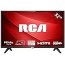 RCA 32 Inch 720P TV, Freeview HD Dolby Digital Audio DVB T2/S2 HD LED Backlighting Display TV, HDMI USB Earphone Output Media Player Monitor PS5 Xbox, Small TV for Bedroom Kitchen Black