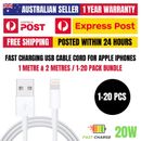 1-20x Fast USB Cable Charger Cord 1M/2M BUNDLE for Apple iPhones 14 13 12 11 X 8