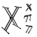 Kadence Heavy-Duty, Double-X, Adjustable Piano Keyboard Stand with Locking Straps (NK13-3kg Dual Braced)