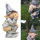 Resin Naughty Gnome Statue Figurine 13cm Patio Lawn Garden Ornament Outdoor