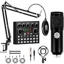 DIGIMORE Condenser Microphone with V8s Sound Card Set | Condenser Microphone, Audio Mixer & Voice Changer | Recording, Broadcast, Streaming, Singing, Karaoke, Gaming, Podcast & Lecture (D-430)