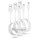 3Pack 2M iPhone Charger Cable, [Apple MFi Certified] 6ft iPhone Charging Cable, Apple Lightning Cable Long,High Speed iPhone USB Power Cable Lead for iPhone 12 11 XS Max XR 8 7 6 6s Plus SE 5s X iPad