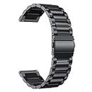 ACM Watch Strap Stainless Steel Metal 22mm compatible with Huawei Watch Gt 2 Pro Smartwatch Belt Luxury Band Royal Black