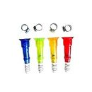 BHATI Pvc Water Tap Hose Connector | Rubber Pipe Jointer | Pipe Nozzle Chilam 1/2 inch with Adjustable hose spring clip clamp for washroom, kitchen,home, garden use - Set of 4