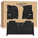 LASFIT Floor Mats Fit for 2019-2024 Chevy Silverado/GMC Sierra 1500 Crew Cab, 2020-2024 Chevrolet Silverado/GMC Sierra 2500 HD/3500 HD Crew Cab, Rear Row with Factory Carpeted Storage
