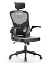 bigzzia Ergonomic Office Chair - Computer Desk Chair with Adjustable Headrest, Gaming Chair, Work Chair Study Chair Swivel Chair with Casters for Meeting Room and Office (Grey)