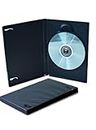 Professional Branded Slim Black Single CD and DVD Cases 7mm Thickness Premium Grade with Clear Outer Sleeve with Free Paper Sleeves Each (Pack of 5)