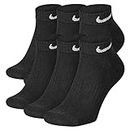 Nike Everyday Cushion Low Training Socks, Unisex Nike Socks, Black/White (6 Pair), M