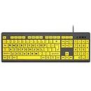 Adadmei Large Print Computer Keyboard, Wired USB High Contrast Keyboard, Oversized Big Letters Keyboard for Visually Impaired Low Vision Individuals, Seniors, Students, Computer Beginners
