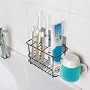 Tagve Toothbrush and Cup Holder, Stainless Steel, Electronic Toothbrush Holder, Wall Mounted for Bathroom Shower (Black)