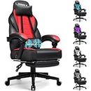BOSSIN Big and Tall Gaming Chair with Massage, Ergonomic Heavy Duty Design, Gamer Chair with Footrest and Lumbar Support, High Back Office Chair, Gaming Computer Chair