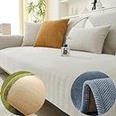 Vopetroy Herringbone Chenille Fabric Furniture Protector Couch Cover,Herringbone Chenille Sofa Cover,Funny Fuzzy Sofa Cover Chenille Herringbone (Beige,90 * 210 cm/35.4 * 82.68 in)