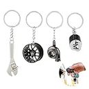Nuqin 4Pcs Car Keyring Set Delicate Turbo Keychain Gift for Christmas Birthdays Graduation for Car Enthusiasts Use for Car Keys Motorbike Keychains Bag Pendants Wallets Provides A Stylish Look