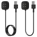 Charger Cable Compatible with Fitbit Versa 4/Versa 3 & Sense/Sense 2 Smartwatch, USB Charging Cord Replacement for Versa 3/4 for Sense/2 Charger, 2 Pack (3.3ft/1ft)