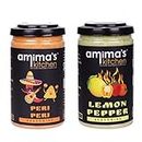Amima's Kitchen Peri Peri Seasoning & Lemon Pepper Seasoning Sprinkler Jar Combo (100g x 2 Pack) - Perfect for Popcorns, Salads, Nachos, French Fries | No Synthetic Color | International Blend Seasoning