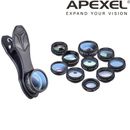 Apexel Cell Phone Camera Lens Kit Macro/Wide/Fisheye+Clip For iPhone/Smartphone