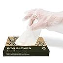 joeji's Kitchen 100 guantes desechables ecológicos y biodegradables – Tamaño grande – Almidón de maíz sin látex – Compostable y seguro Food Prep Gloves