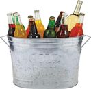 Galvanized Metal Drink Tub Ice Buckets for Cold Drinks, Holds 5.35 Gallons