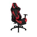 Flash Furniture CH-187230-RED-GG Swivel Racing Gaming Chair w/ Footrest - Black & Red LeatherSoft, Black Base w/ Casters