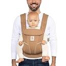 Ergobaby Omni Breeze All Carry Positions Breathable Mesh Baby Carrier with Enhanced Lumbar Support & Airflow (7-45 Lb), Camel Brown