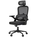 SIHOO M102C Ergonomic Mesh Office Chair, High Back desk chair with 3D Armrests, Up&Down Lumbar Support, Swivel Computer Task Chair, Black
