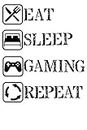 Gaming: Notizbuch DIN A5 Blanko 120 Seiten Eat Sleep Repeat Nerd Online Gaming Gamer Geek esport zocken Zocker Videospiel Konsole Geschenkidee & ... Planer Tagebuch Notizheft Notizblock