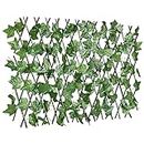 TIED RIBBONS Artificial Expandable Grass Fence Hedge Green Leaves Trellis (182.88 cm x 40.64 cm) Decorative Items for Home Decor Garden Balcony Creeper Plant Outdoor Restaurant Wall Decoration