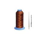 Boss poly® Upholstery Sewing Nylon Thread for Denim/Leather/Canvas/raxin/Bag/Jeans, seat, Mattress Stitching Thread for Domestic Industrial Purposes 450D/3 500 Meter (546Yards) (Tan Rust)