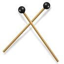 Luomorgo 2 Pcs Glockenspiel Mallets, Xylophone Mallets Rubber Bell Mallets Percussion with Wood Handle, 8 Inch Drumsticks for Bell Stick, Tongue Drum Mallets