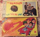 1964 THE BEATLES WIG GAME & 1967 THE MONKEES HEY HEY GAME BOARD  SHIPS FAST 