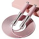 Speed Jump Rope for Fitness - Skipping Rope for Women Men Exercise with Adjustable Length Jumping Rope and Alloy & Silicone Handles Suitable for Workout Boxing Home Gym
