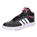 adidas Hoops 3.0 Mid Shoes, Sneaker Donna, Core Black Ftwr White Pink Fusion, 39 1/3 EU
