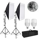 YISITONG 20"X28" Softbox Photography Lighting Kit 2X 25W Continuous Lighting System Photo Studio Equipment Photo Model Portraits Shooting Soft Box with 2pcs E27 Video