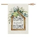 AACORS Spring Garden Flag 28×40 Inchl Floral Home Sweet Home Decorative Large Vertical Double Sided Holiday Farmhouse Seasonal Outside Decor for Yard AG031-40